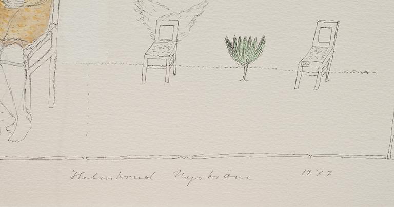 HELMTRUD NYSTRÖM, blandteknik, signerad och daterad 1977.