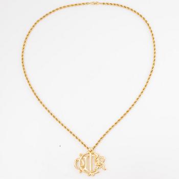 Dior necklace in gold metal.