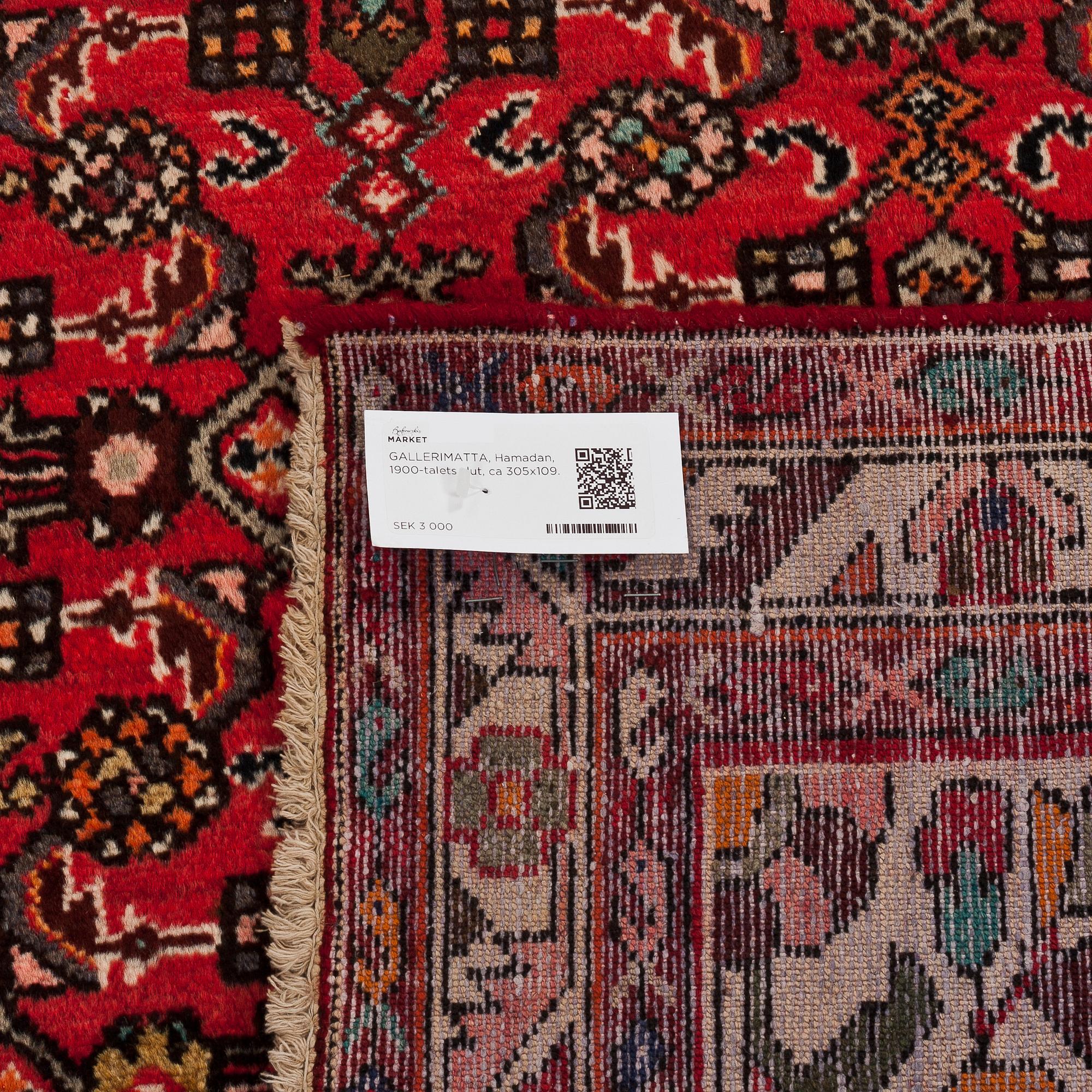 GALLERIMATTA, Hamadan, 1900-talets slut, ca 305x109.