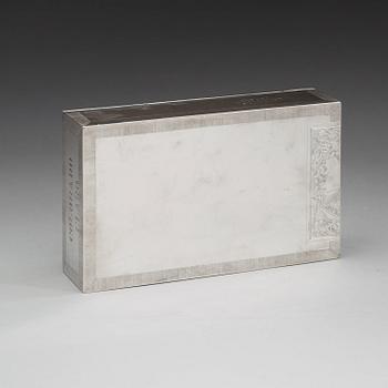 C G HALLBERG, Stockholm 1908, cigarrskrin, silver.