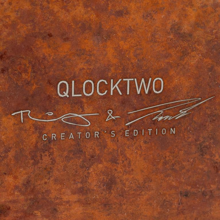 Biegert & Funk, a QlockTwo Classic Creators Edition Rust wall clock.