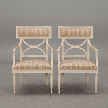 KARMSTOLAR, ett par, empirestil, 1900-tal.