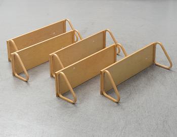 ALVAR AALTO, vägghyllor 5 st, "112B", Artek, sent 1900-tal.