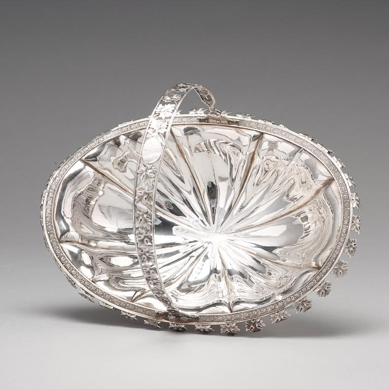 A Finnish silver bread basket marks of Olof Robert Lundgren, Åbo 1847.
