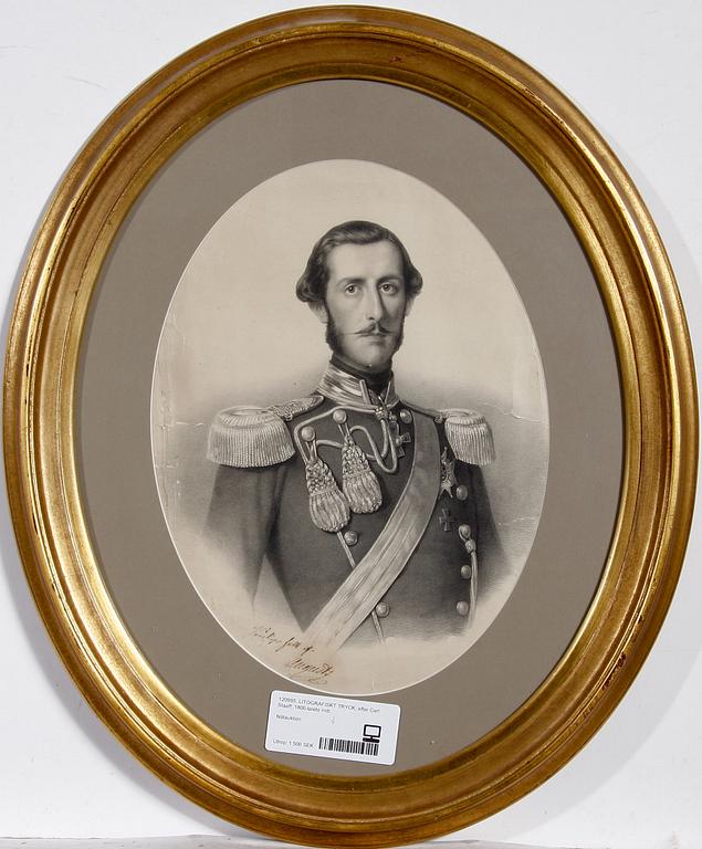 LITOGRAFISKT TRYCK, efter Carl Staaff, 1800-talets mitt.