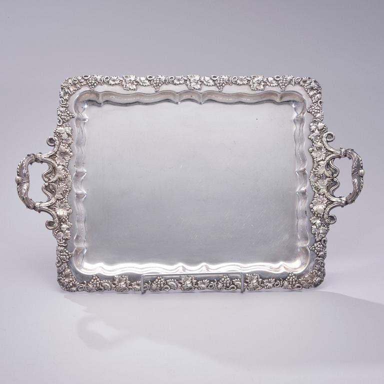 BRICKA, försilvrad koppar, Warszawa Norblin & Co, Polen sekelskiftet 1800/1900.