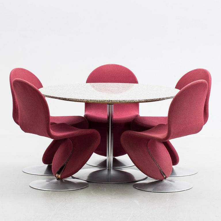 MATGRUPP, 6 delar, Verner Panton för Fritz Hanzen. 1970-tal.