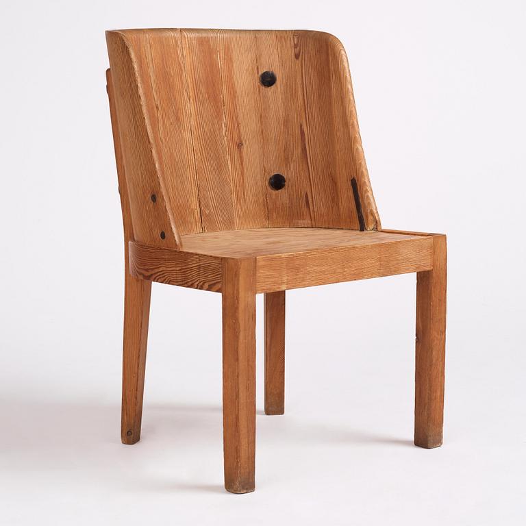 Axel Einar Hjorth, a stained pine 'Lovö' chair, Nordiska Kompaniet, Sweden 1930s.