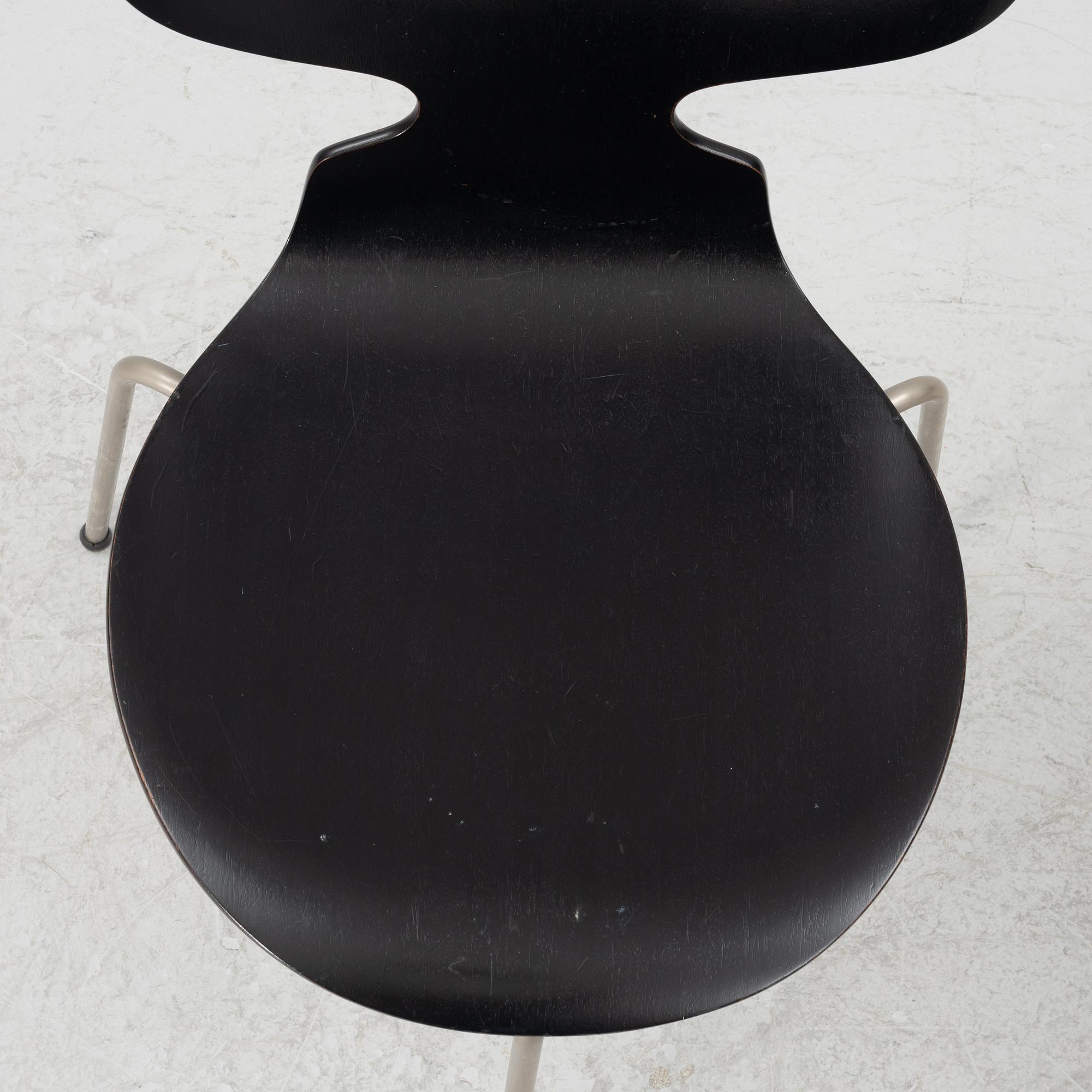 Arne Jacobsen, stolar 6 st, "Myran", Fritz Hansen, Danmark.