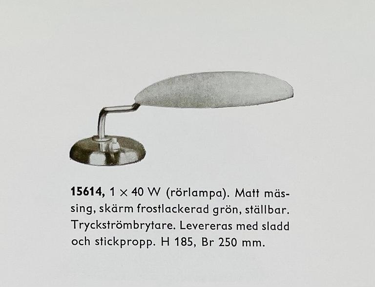 Uno Westerberg eller Harald Notini, bordslampa, modell "15614", Arvid Böhlmarks Lampfabrik, 1950-tal.