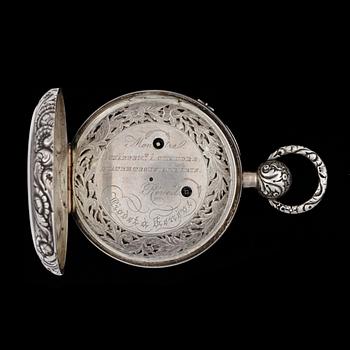 FICKUR, repeterur, silver, Andre Liodet á Genéve, 1800-tal. Total vikt ca263g.