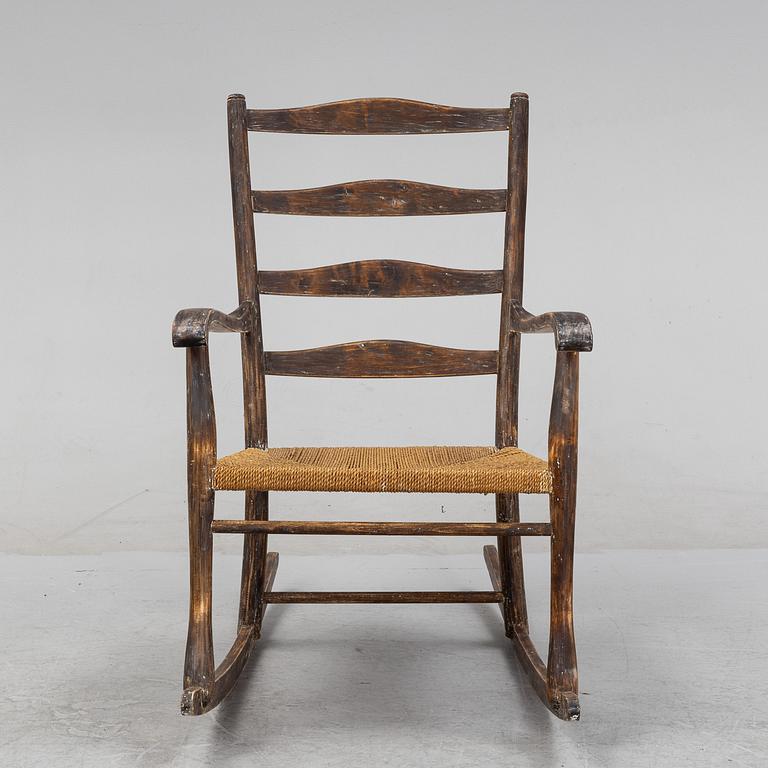 A stained beech rocking chair, Gemla, Diö, 1930-40s.