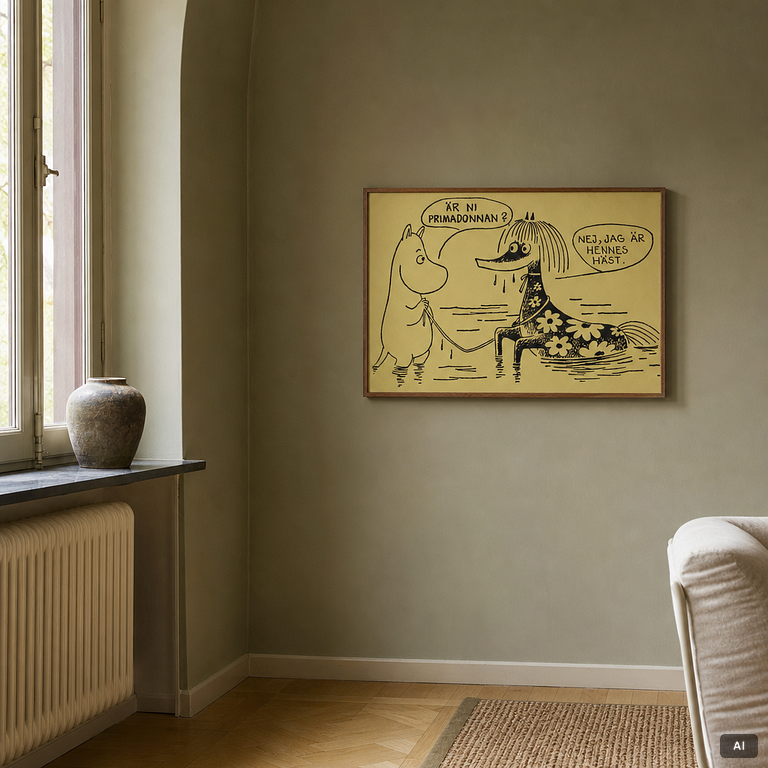Moomin, offsetposter, "Är ni primadonnan ?".