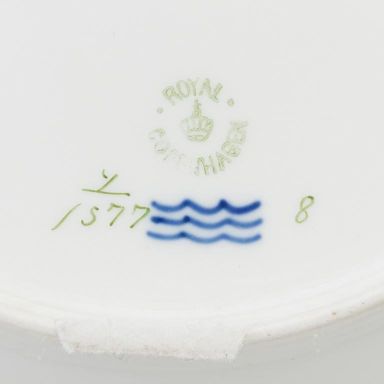 A porcelain bowl and stand from Royal Copenhagen, Denmark.