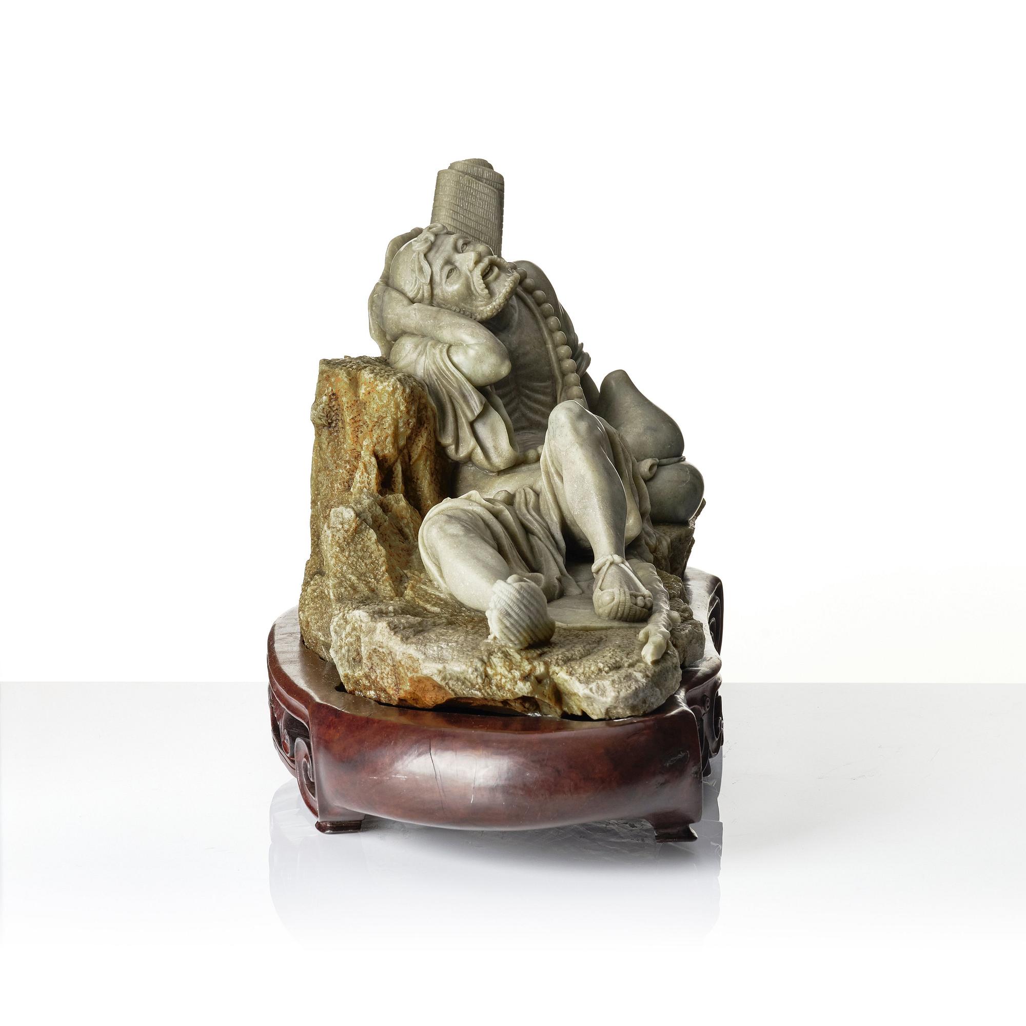 A large Chinese soapstone sculpture of Li Bai, 20th Century.