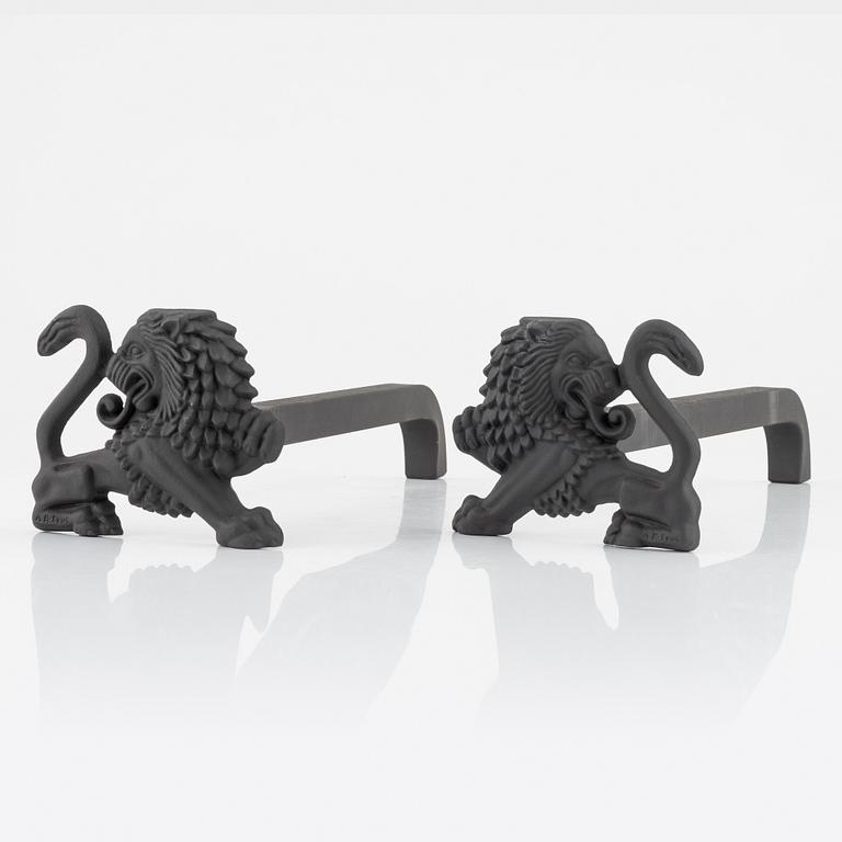 Anna Petrus, a pair of cast iron fire dogs, Svenskt Tenn, Sweden.