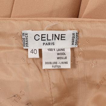 CÉLINE, a beige wool skirt. French size 40.