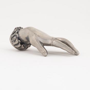 Estrid Ericson, a pewter and brass seal/paper weight, Svenskt Tenn.