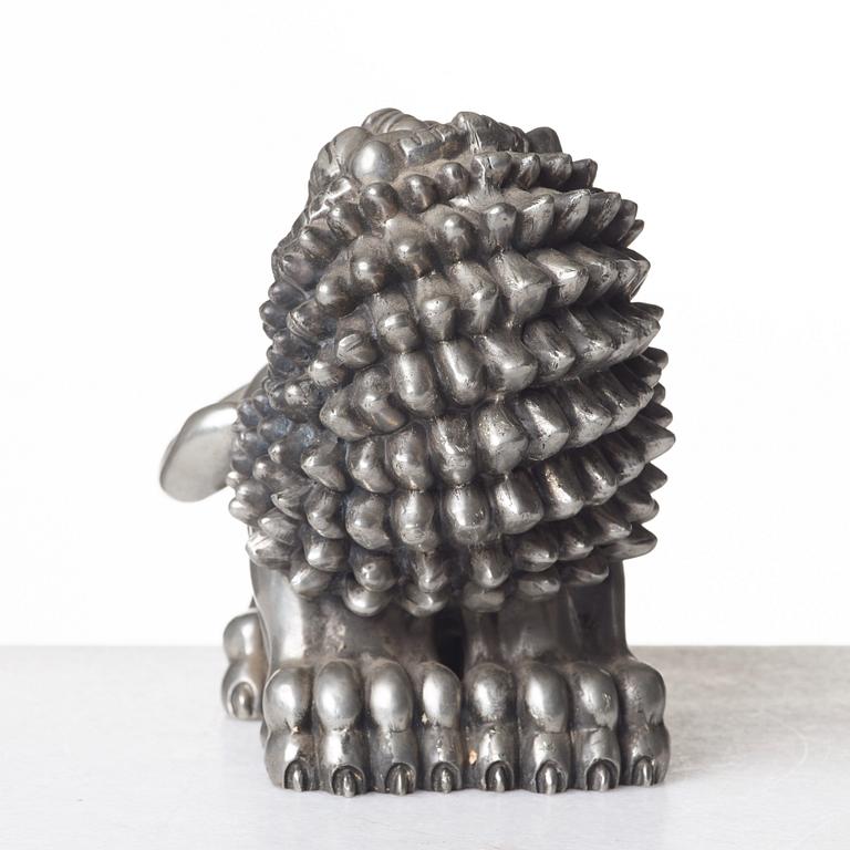 Anna Petrus, a pewter sculpture of a lion, Svenskt Tenn, Stockholm 1960.