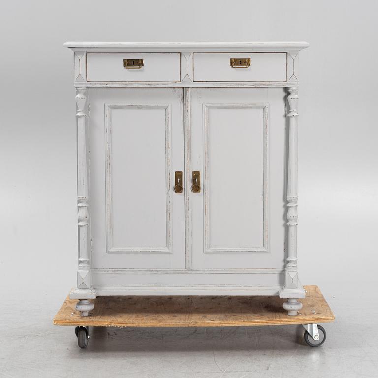 A painted cabinet, late 19th Century.