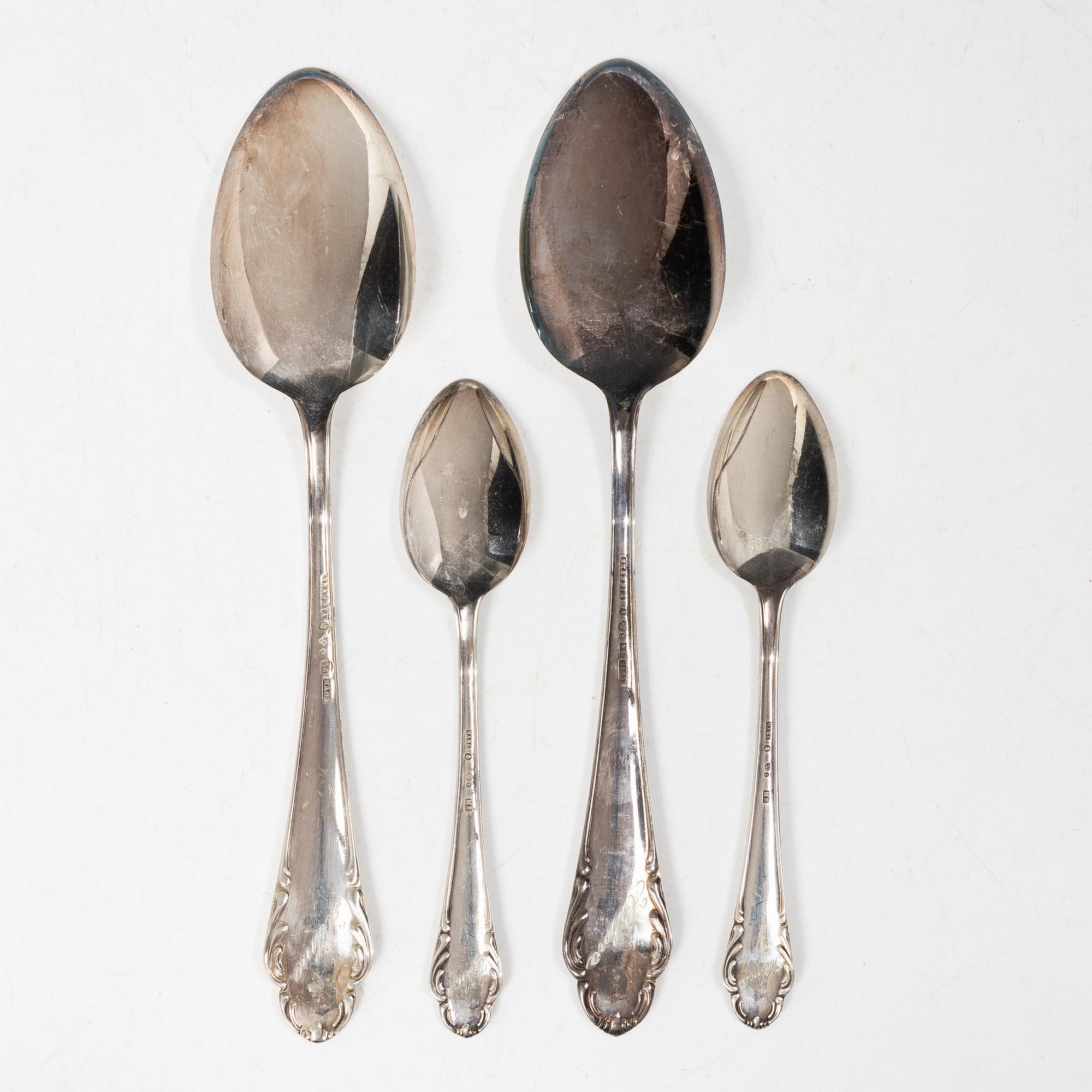 Cutlery, 12 pieces, silver, “Haga”, Skandia Silver-& Nysilver Ab, Stockholm, 1938–1942.