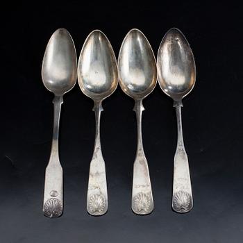 SKEDAR, 4 st, silver, Åbo/ Helsingfors 1831-1836. Vikt ca 203,9 g.