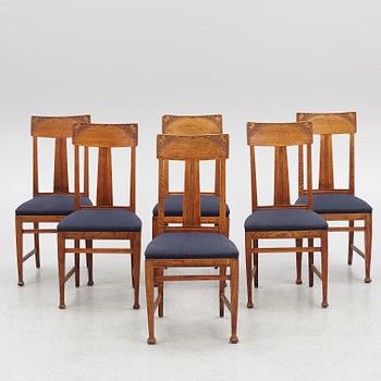 Six Art Nouveau Chairs, early 20th Century.