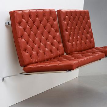 Poul Kjaerholm, A pair of "PK-26" wall mounted sofa sections, edition Fritz Hansen.