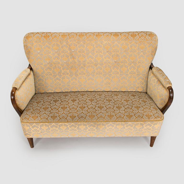 Birger Hahl, soffa samt fåtöljer, ett par, Haimi Oy 1946.