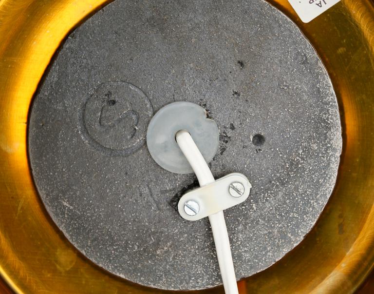 BORDSLAMPOR, 1 par, mässing, 1900-talets mitt.