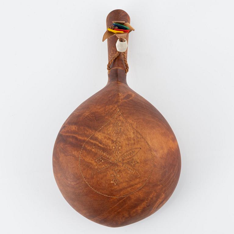 Helge Sunna, a birch milkbowl, signed and dated 1990.