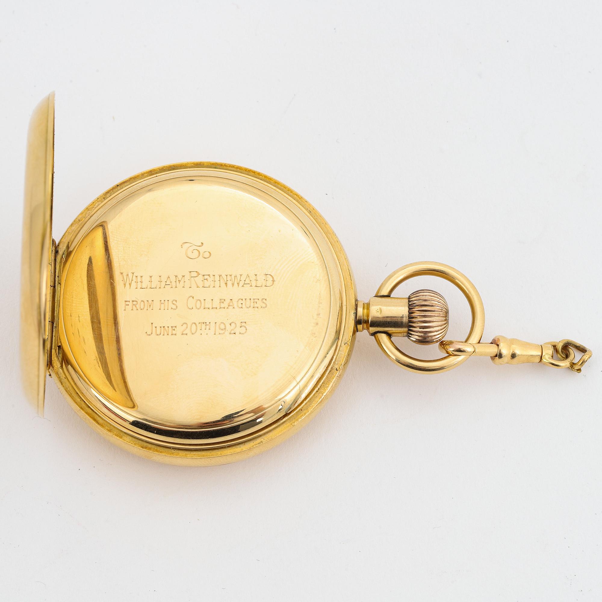 Pocket watch, half hunter, 51 mm.