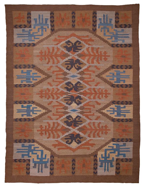 SAELAN ANNA, Karvalankamatto, Kotiteollisuus Oy Orkamo, 1920-luku. Noin 345x260 cm.