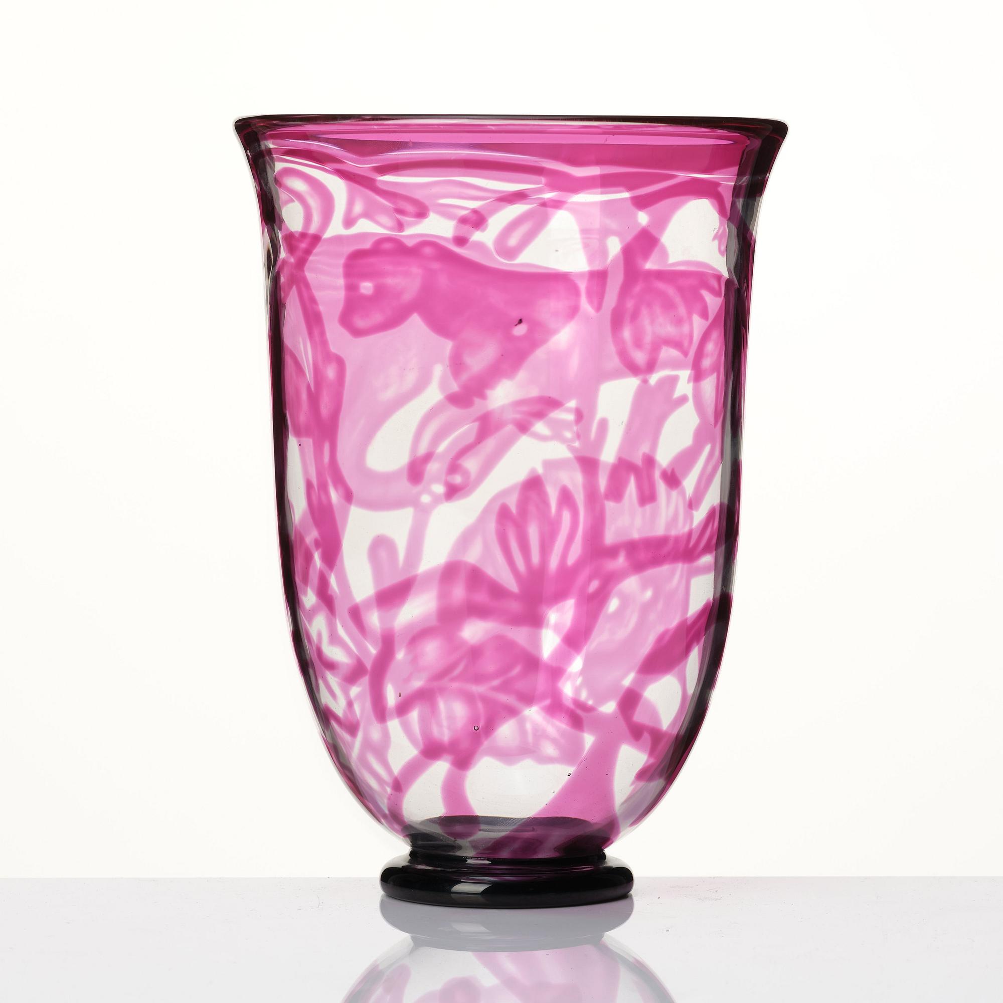 Eva Englund, a 'Graal' glass vase, Orrefors 1976.