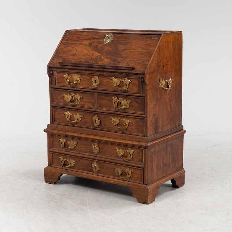 A 18th century walnut secretaire.