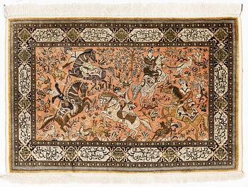 Matta, silke Ghom, figural, ca 87 x 128 cm.