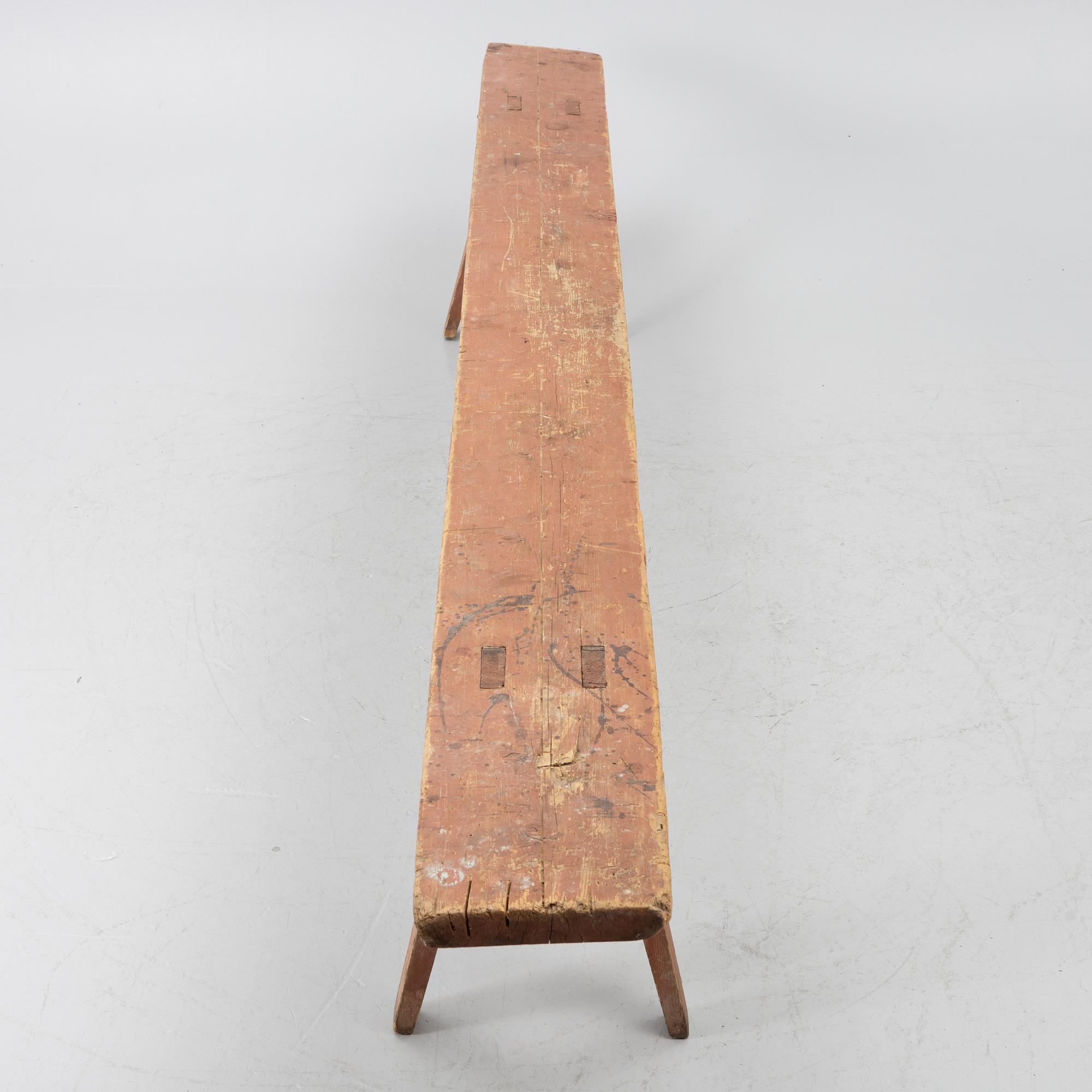A folk art bench, 19th century.