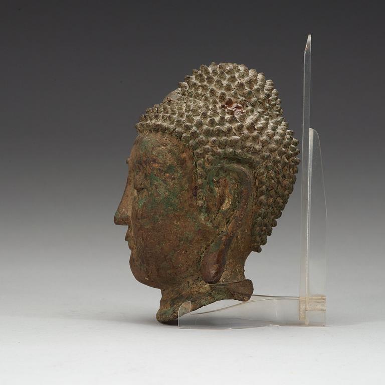 A bronze head of buddha, Ming dynasty (1368-1644).