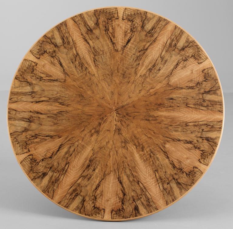 A Carl Malmsten burrwood table, Sweden.