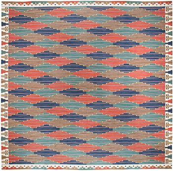 63. Märta Måås-Fjetterström, CARPET. "Blå heden". Flat weave (rölakan). 576,5 x 569 cm. Signed AB MMF.