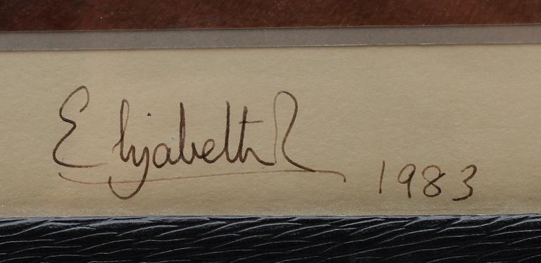 FOTOGRAFIER, 2 st, Drottning Elizabeth och Prins Philip av Storbritannien, med autografer daterade 1983.
