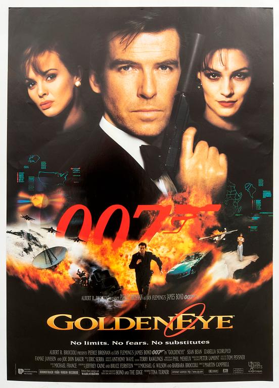 A Swedish movie poster James Bond "Golden Eye" 1995.