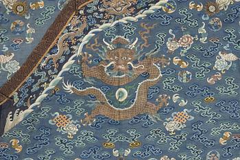 An imperial blue kesi summer robe, Jifu, Qing dynasty, 1830's.