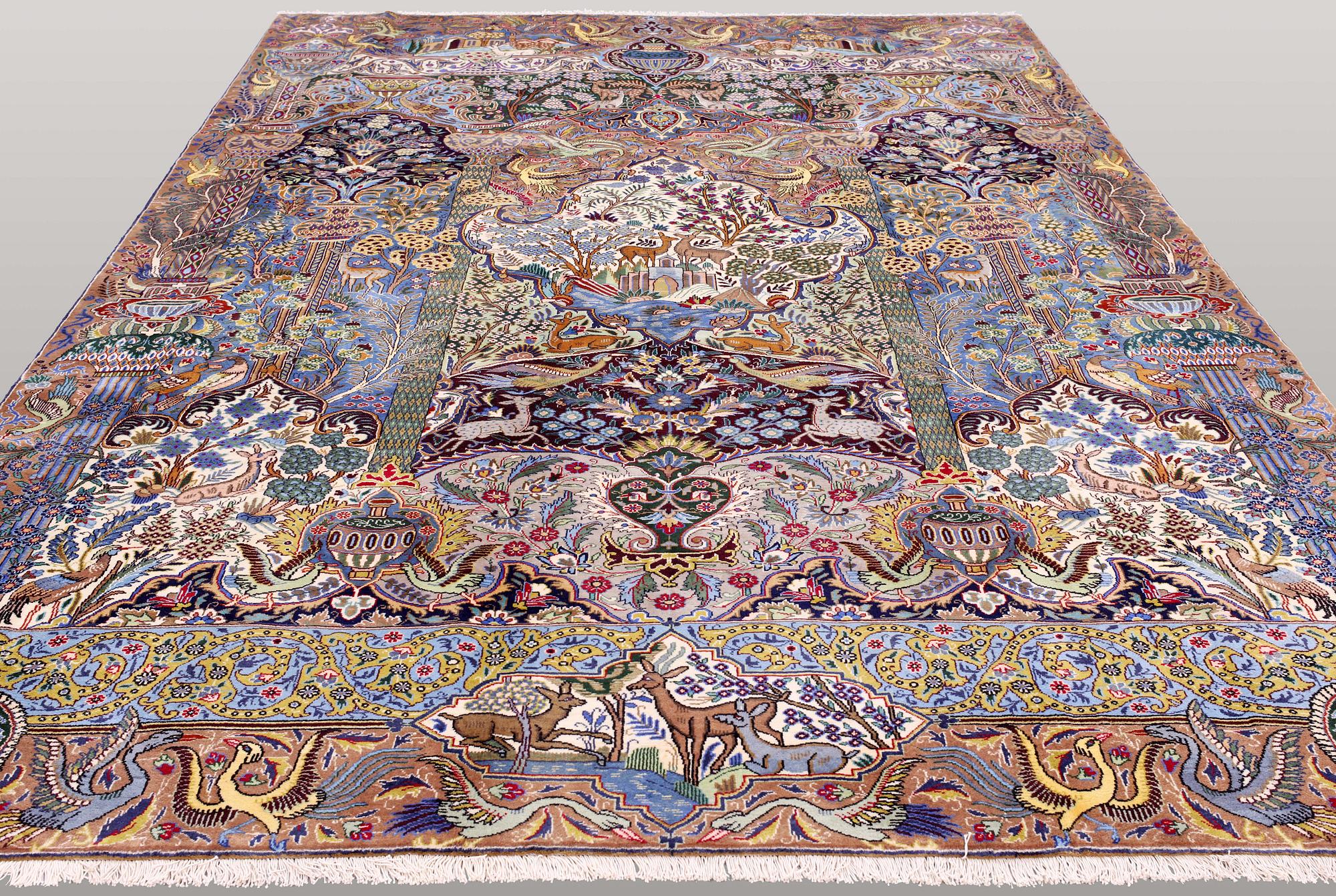 Matto, Figural Kashmar, ca 360 x 260 cm.
