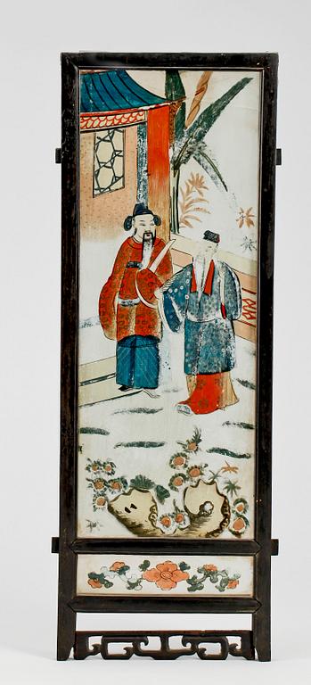 PANEL/GLASMÅLNING, Kina, 1800/1900-tal.