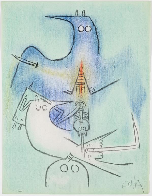WIFREDO LAM, 10 litographs, signed and numbered 77/262.