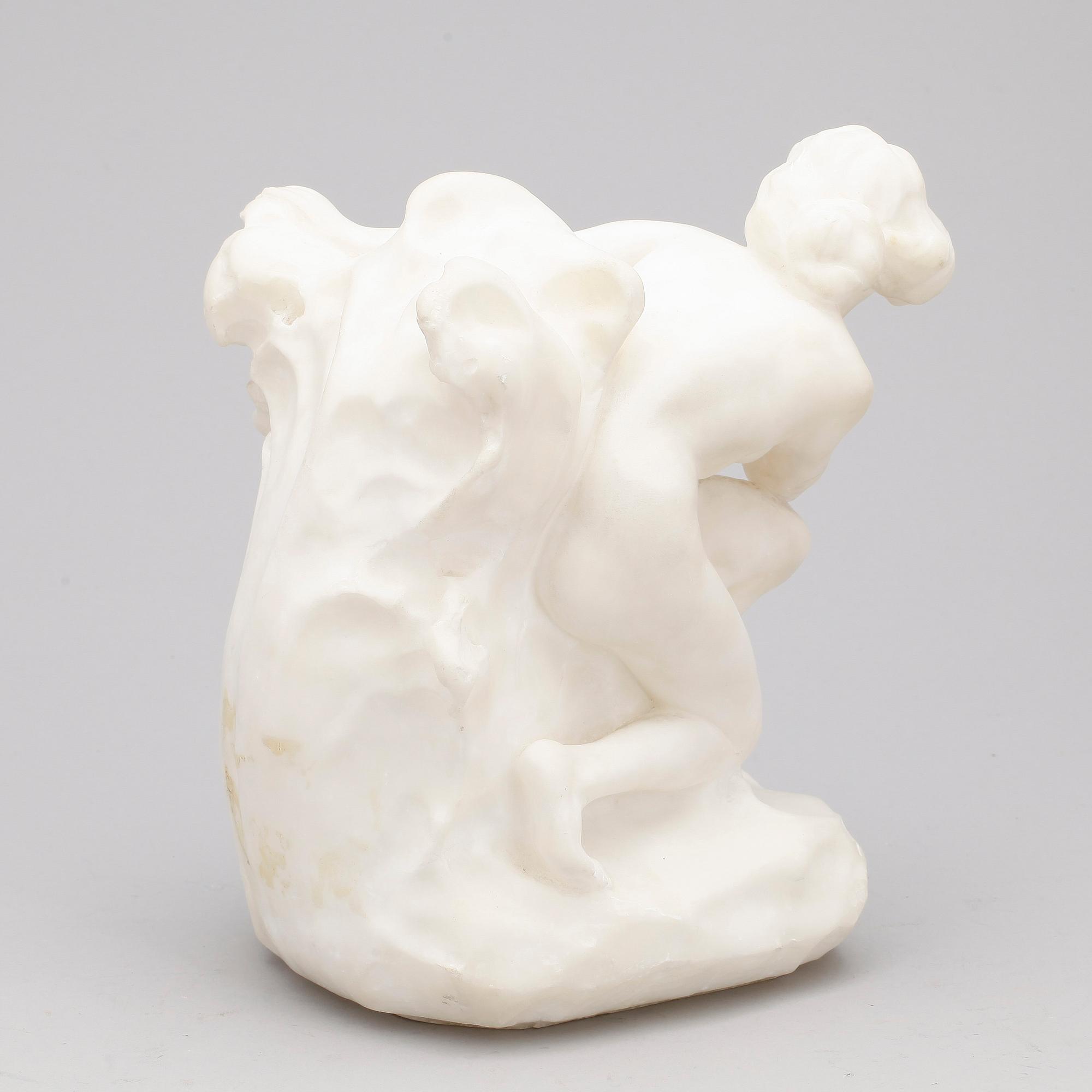 GUIDO CASINI, möjligen efter, skulptur, alabaster, Italien, signerad.