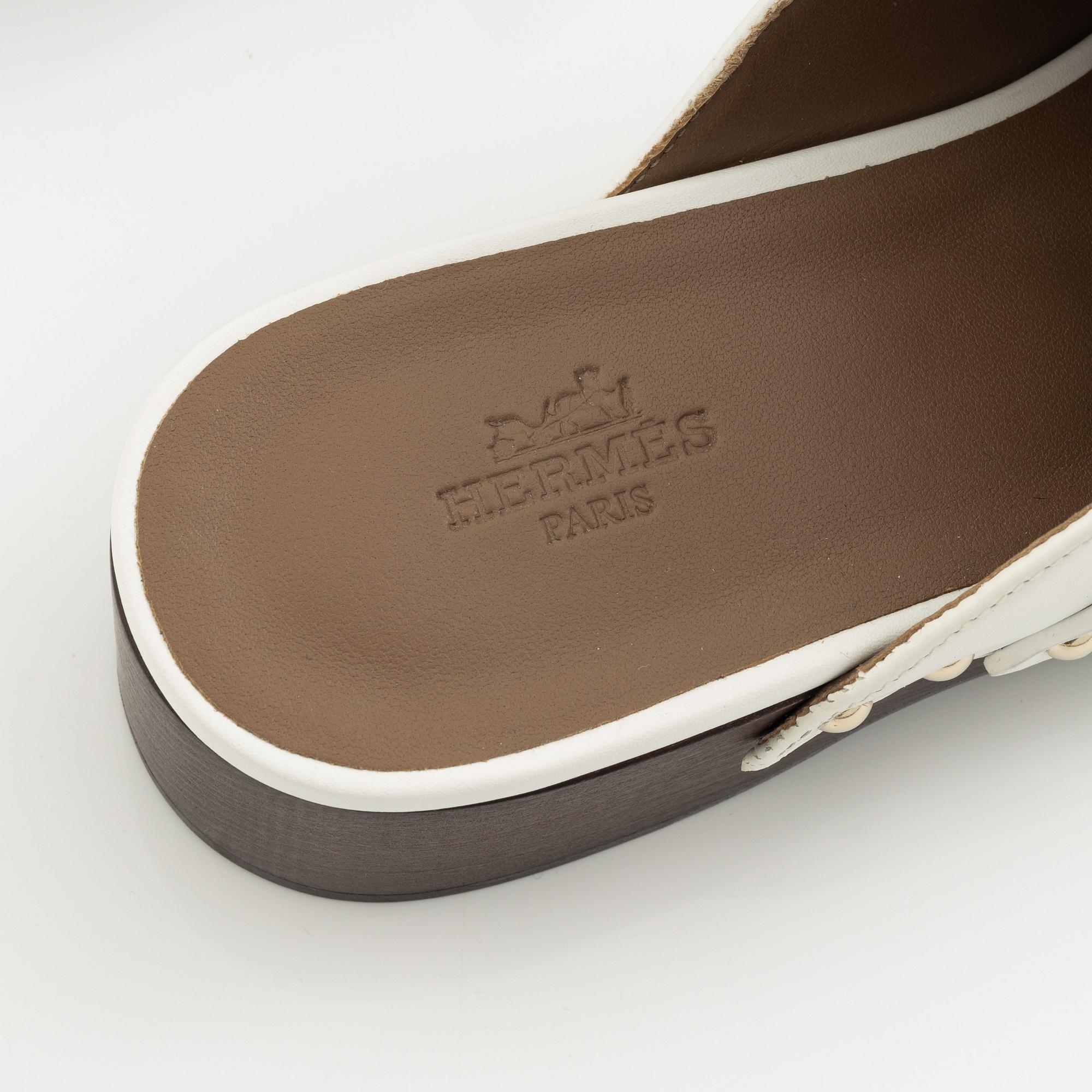 Hermès, "Carlotta Mules", size 37.