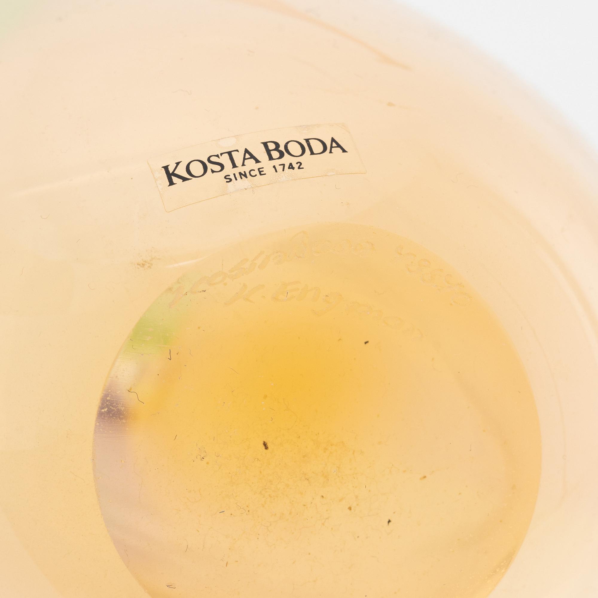 Kjell Engman, vaser, 2 st, glas, "Fidji", Kosta Boda.