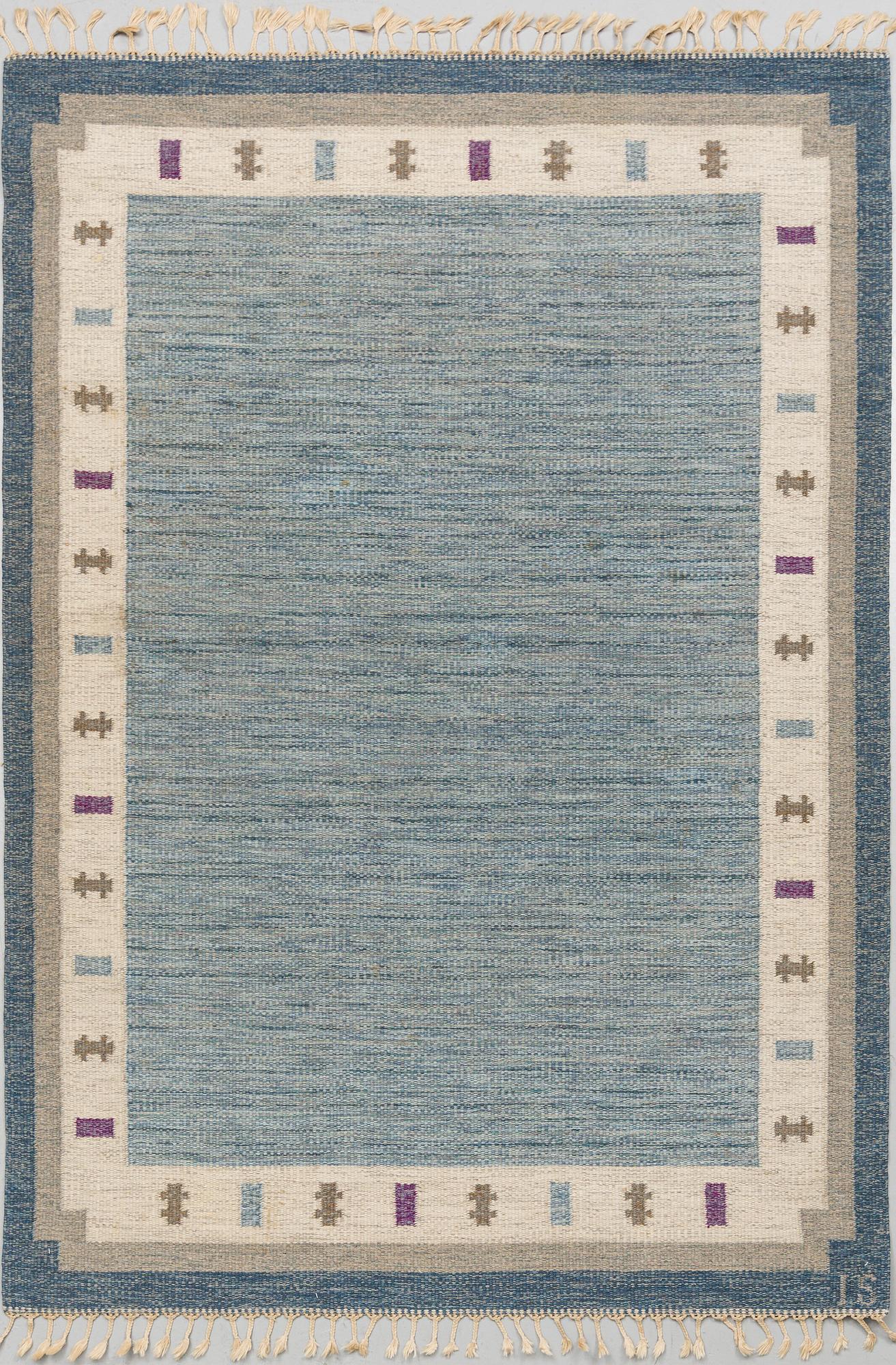 INGEGERD SILOW, carpet, flat weave,  signed IS (Ingegerd Silow), ca 242 x 169 cm.